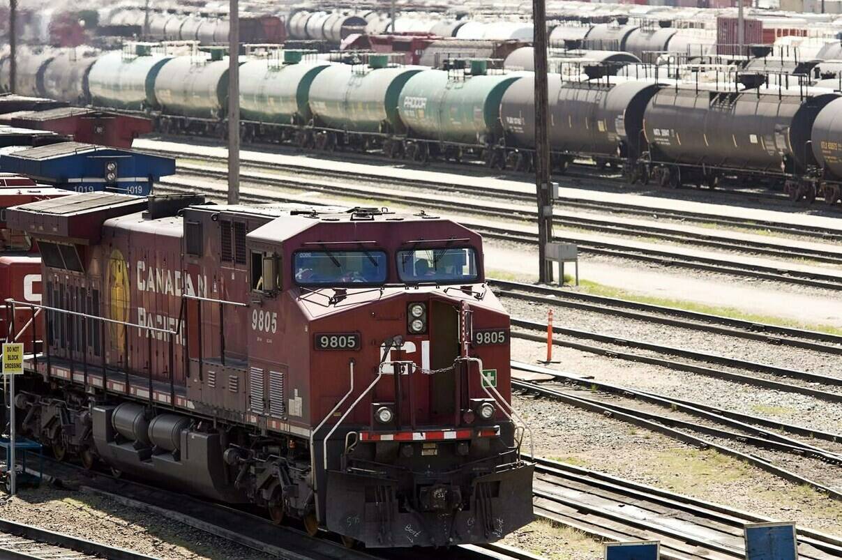 Canadian Pacific Railway locomotives are shuffled around a marshalling yard in Calgary, Wednesday, May 16, 2012. THE CANADIAN PRESS/Jeff McIntosh