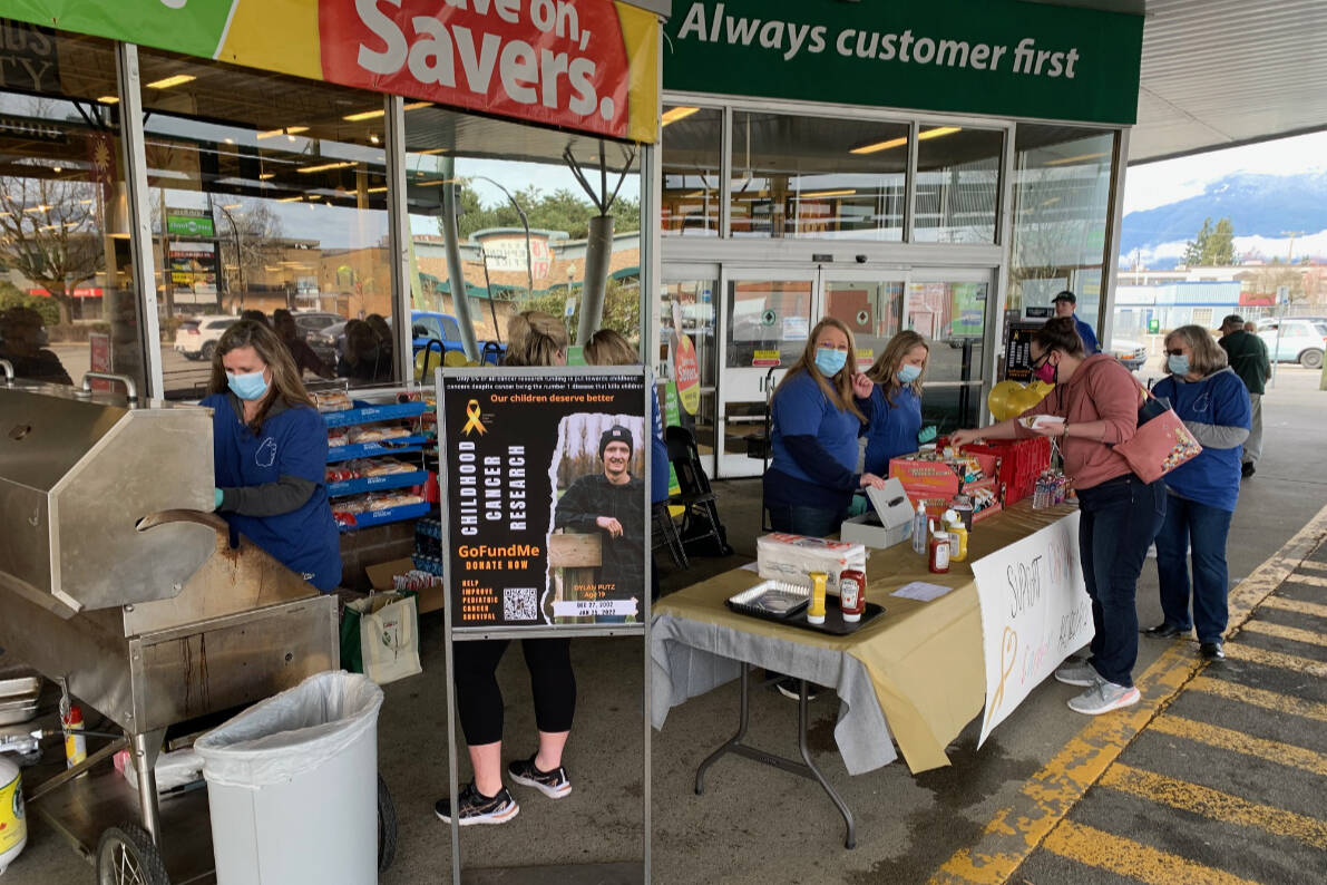 Save-On-Foods downtown Chilliwack held a fundraiser for childhood cancer research on March 12, 2022. Long-time store customer Carmen Putz’s son died of a rare form of pediatric cancer in January. (Submitted)