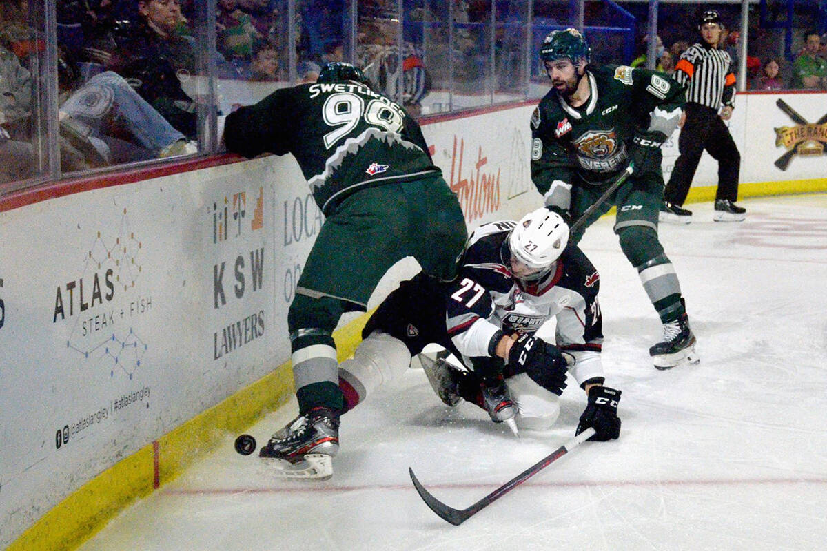 Berezowski and Alex Swetlikoff did get the Silvertips back within a goal with just over seven minutes to play, but Martin and the Giants defence held firm with Payton Mount scoring into the empty net with 28 seconds to play. (Gary Ahuja/Special to Langley Advance Times)