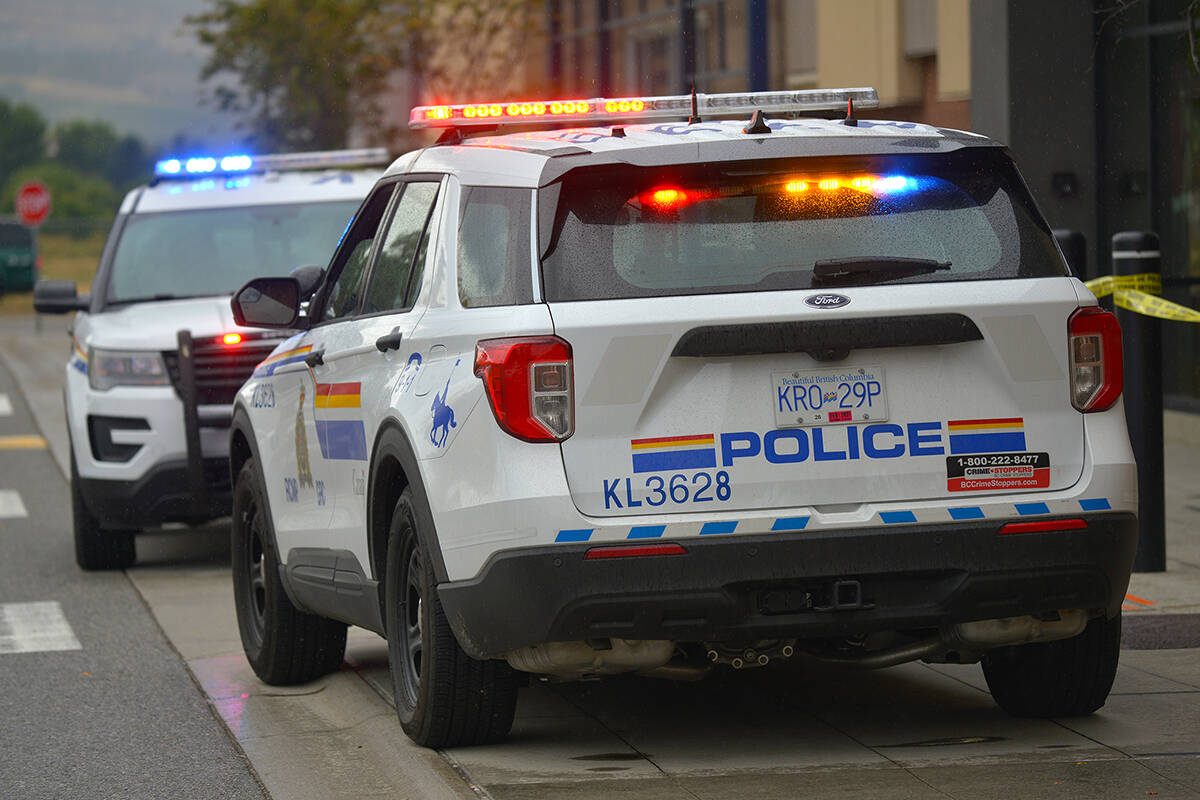 A Kelowna RCMP officer is recovering from a stab wound suffered in the line of duty Sunday morning, March 27. A suspect is in custody. (Black Press - file photo)