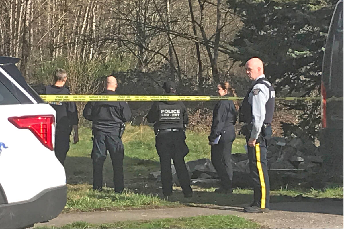 Police and IHIT are at a Willoughby area site Tuesday, March 29, 2022. (Matthew Claxton/Langley Advance Times)
