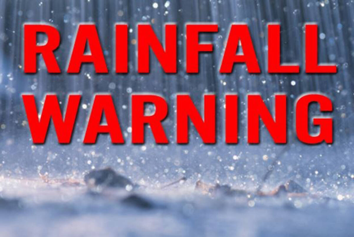 A rainfall warning is in effect for Metro Vancouver, and a special weather statement is in effect for the Fraser Valley. (Black Press files)