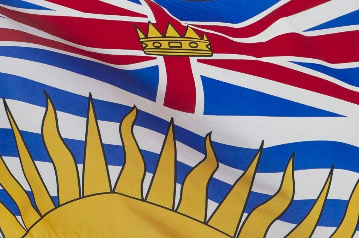 British Columbia’s provincial flag flies on a flag pole in Ottawa, Friday July 3, 2020. THE CANADIAN PRESS/Adrian Wyld