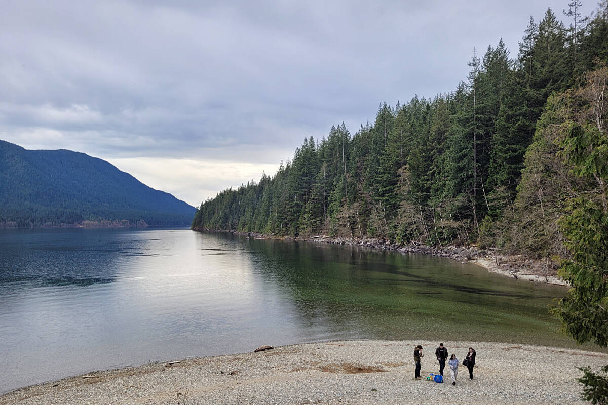 The area where a plane crashed into Alouette Lake Thursday afternoon. (Neil Corbett/The News)