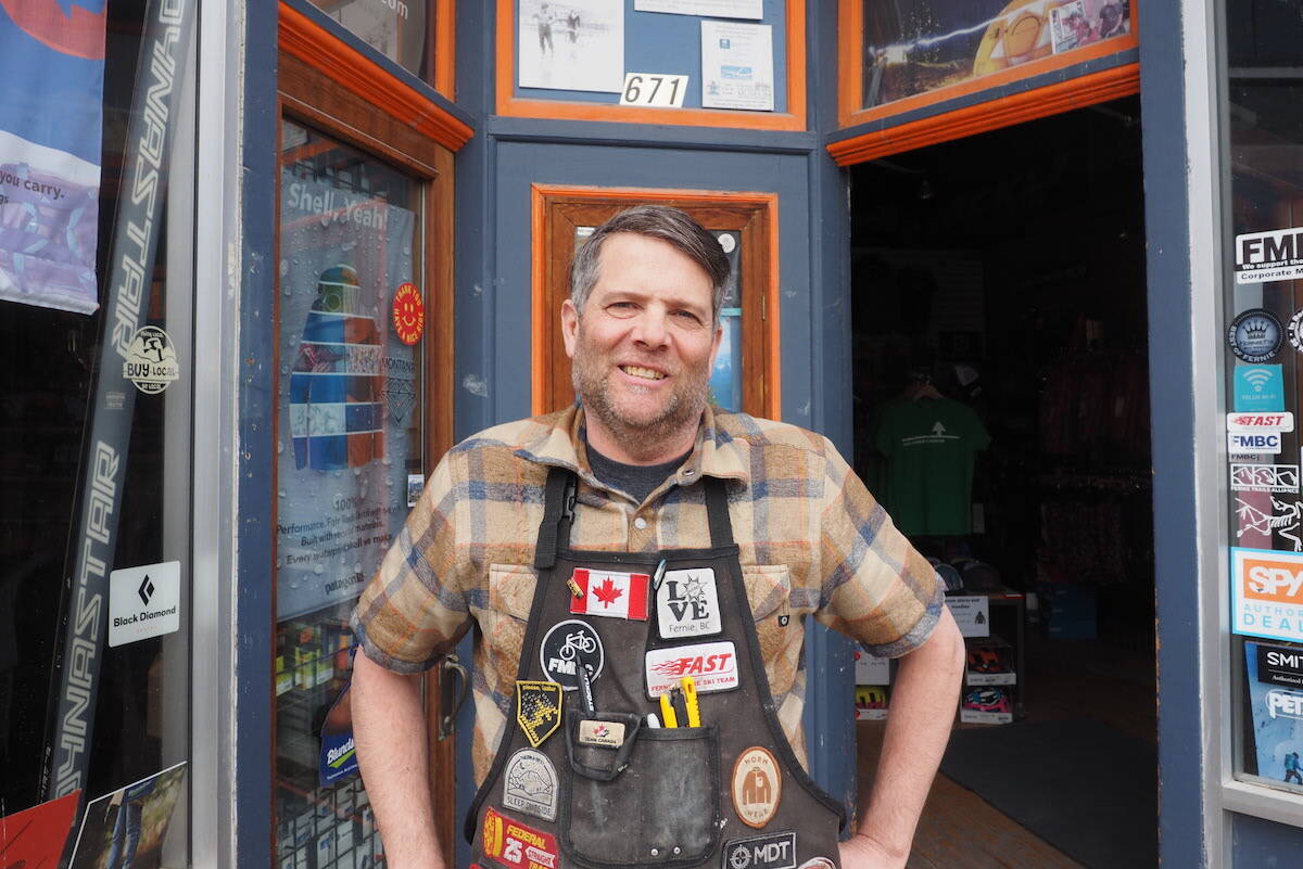 Fernie local Jay Carter doesn’t let opening a business or delivering kids to school stop him from skiing every day. (Scott Tibballs / The Free Press)