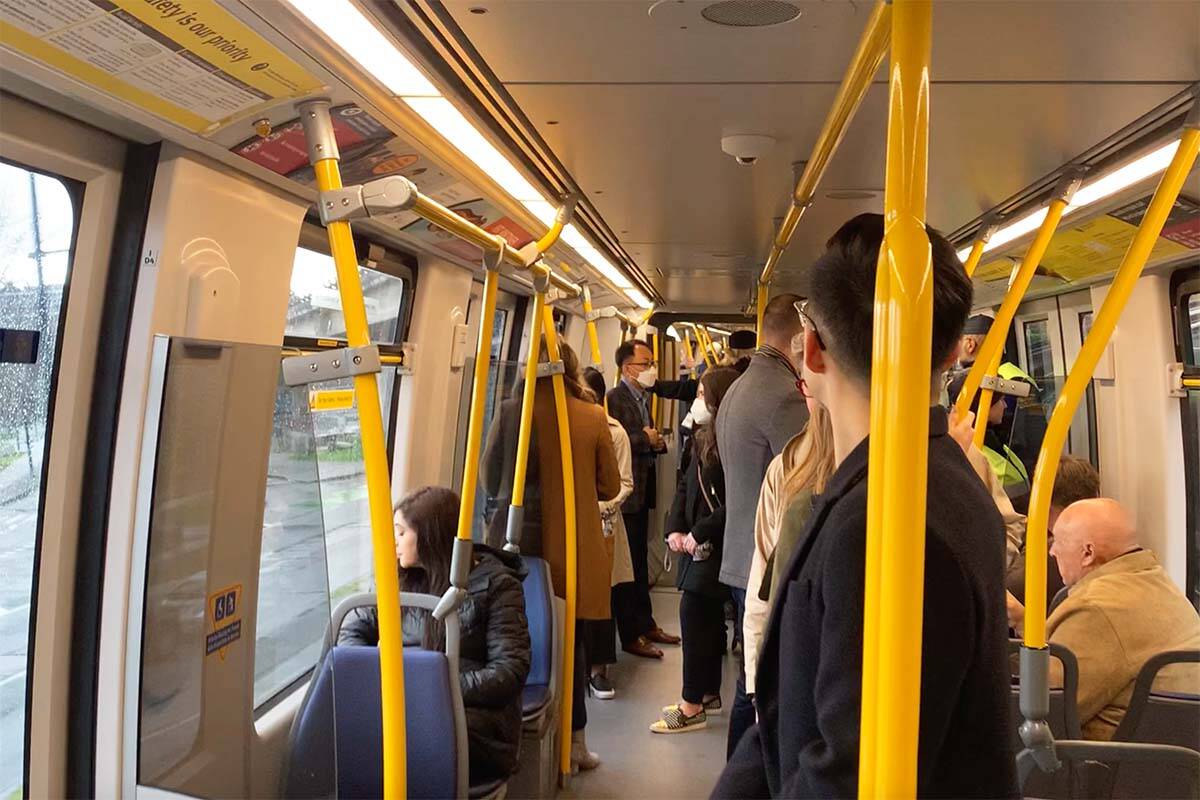 SkyTrain riders will now see short video advertisements projected onto windows when they ride through Dunsmuir tunnel, eastbound from Waterfront Station to Burrard Station. (Jane Skrypnek/Black Press Media)