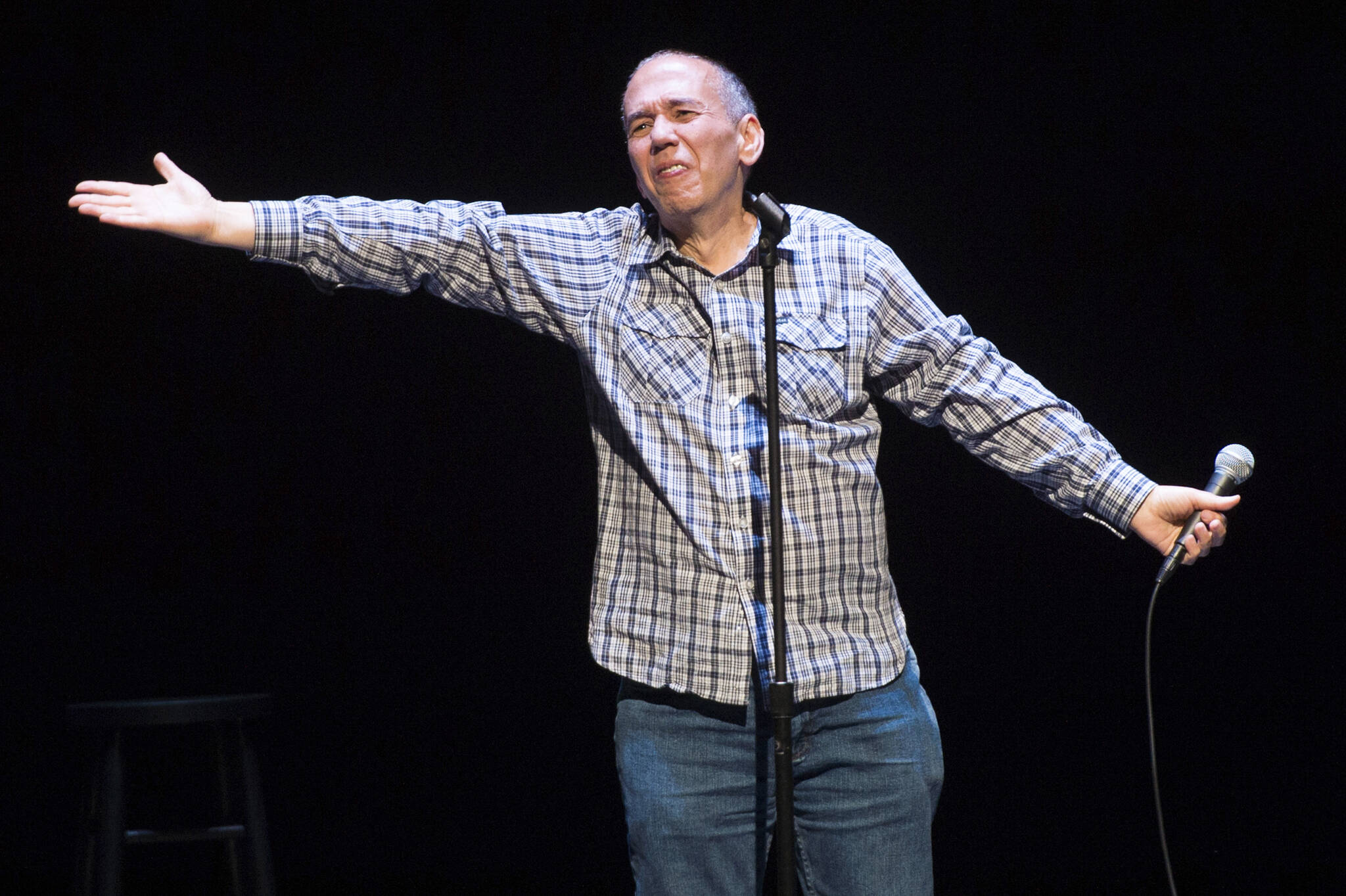FILE - Comedian Gilbert Gottfried performs at a David Lynch Foundation Benefit for Veterans with PTSD on April 30, 2016, in New York. Gottfried’s publicist and longtime friend Glenn Schwartz said Gottfried, an actor and legendary standup comic known for his abrasive voice and crude jokes, died Tuesday, April 12, 2022. He was 67. (Photo by Scott Roth/Invision/AP, File)