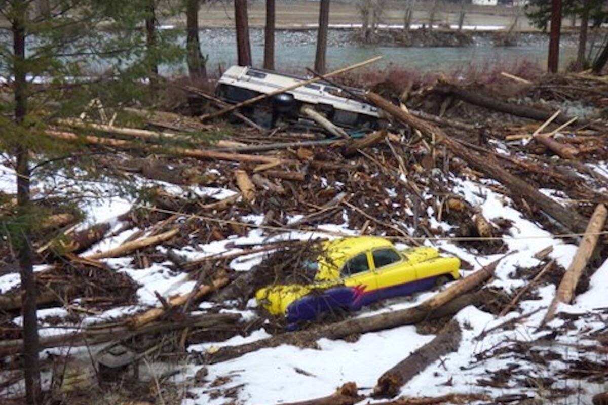 The B.C. government is crowd-sourcing pictures and locations like this one of debris from the November flooding in southern Interior waterways. (Ministry of Environment)