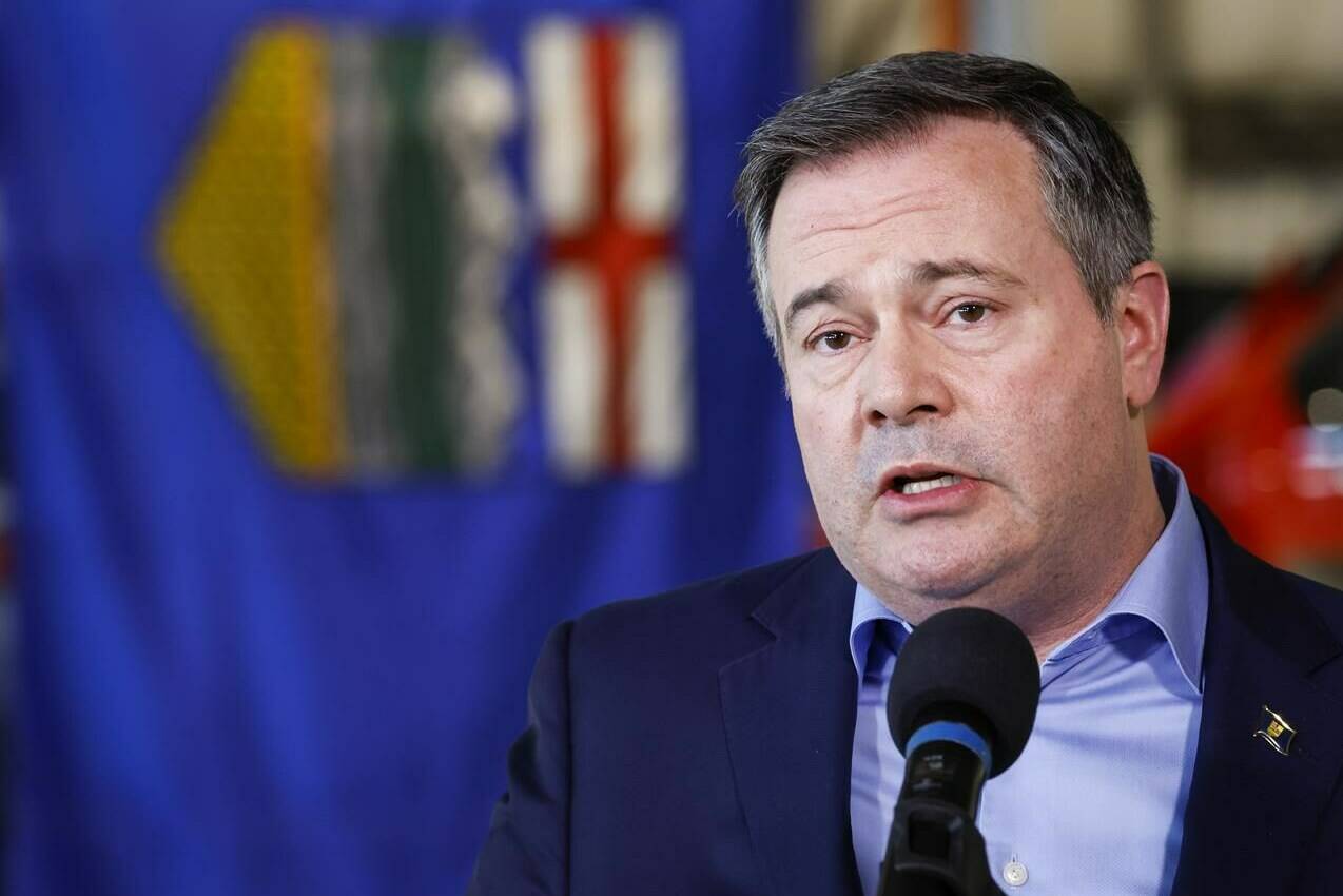 Alberta Premier Jason Kenney provides details on air ambulance funding, in Calgary, Alta., Friday, March 25, The controversial party vote to determine the future of Alberta Premier Jason Kenney begins today. THE CANADIAN PRESS/Jeff McIntosh
