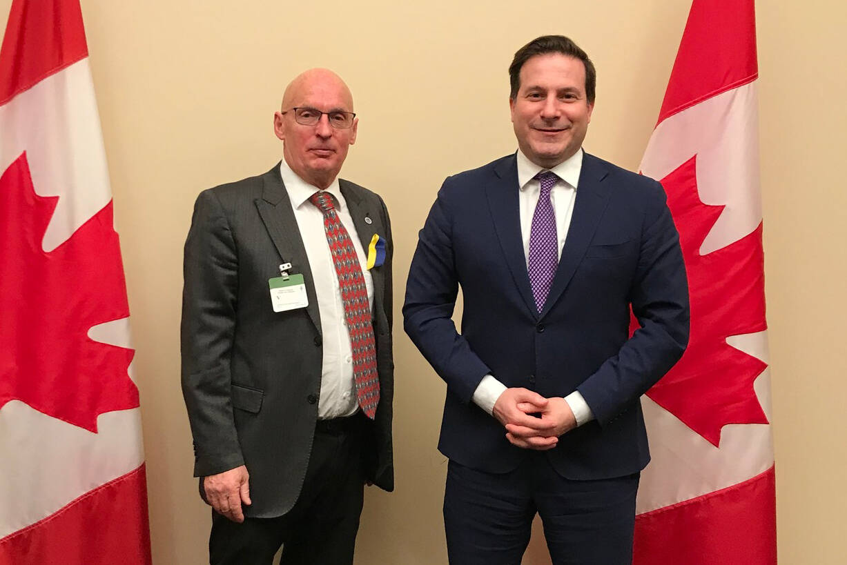 Vanderhoof Mayor Gerry Thiessen, left, with Public Safety Minister Marco Mendicino at their meeting in Ottawa this month. (Gerry Thiessen/Facebook)
