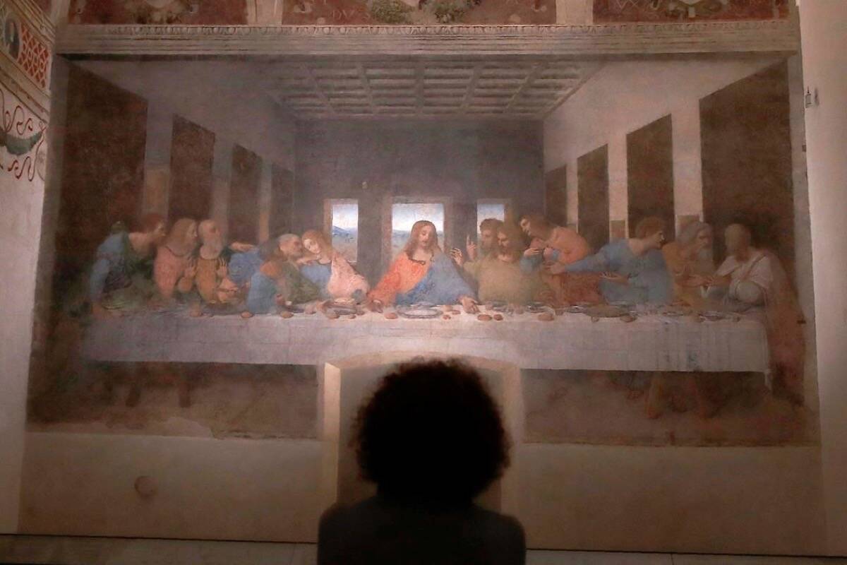 A woman admires Leonardo da Vinci’s painting, The Last Supper, dating back to 1494-1498. Do you know where this painting is displayed? (AP Photo/Antonio Calanni)