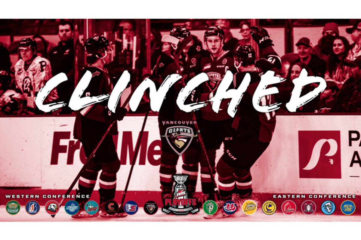 Vancouver Giants have become the final club to clinch a spot in the Western Hockey League playoffs. (WHL)