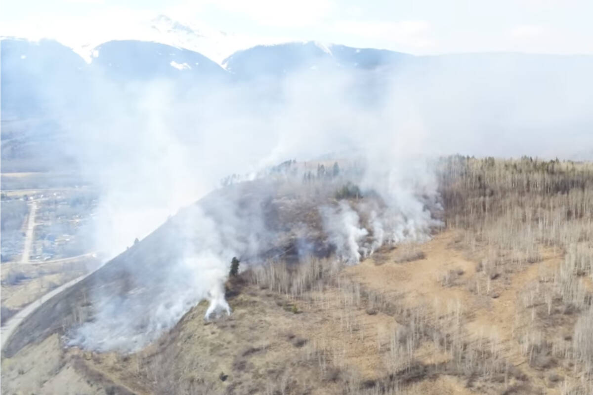 An out of control wildfire burns on Snake Hill near Kitwanga. B.C. Wildfire Service discovered the blaze April 15. (Screen capture/Jacob Beaton video/Facebook)