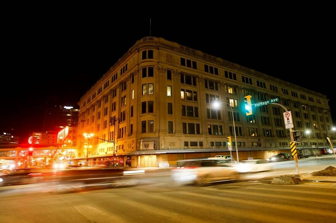 The Hudson’s Bay Company heritage building in Winnipeg is photographed Thursday, April 21, 2022. One of the landmark stores formerly run by the Hudson’s Bay Co. is about to undergo a major transformation in the name of reconciliation with Indigenous people. THE CANADIAN PRESS/John Woods