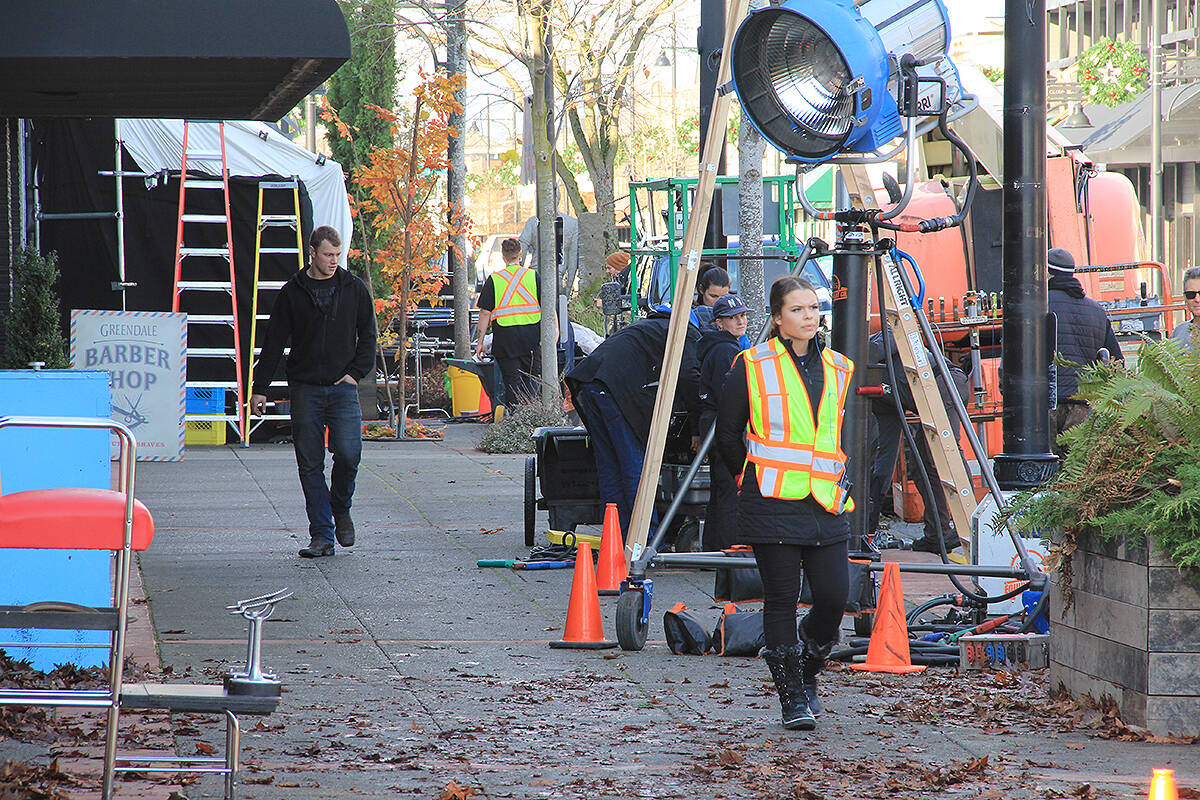 Cloverdale’s 176 Street was turned into “Greendale” Nov. 15, 2019, when crews filmed scenes for Part 3 of the Chilling Adventures of Sabrina. (Photo: Malin Jordan)