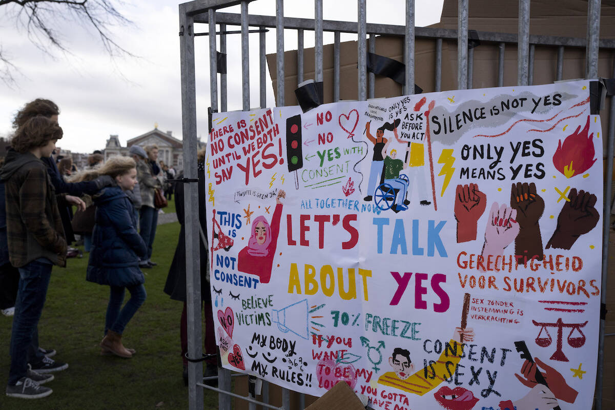 Students at high schools across B.C. have been organizing protests about the culture of consent (AP Photo/Peter Dejong)