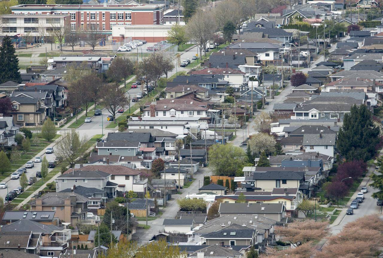 Homes are pictured in Vancouver, Tuesday, April 16, 2019. Councillors in Vancouver have unanimously backed a motion from Mayor Kennedy Stewart to hike the city’s empty homes tax to five per cent of a property’s assessed value, effective next year. THE CANADIAN PRESS/Jonathan Hayward