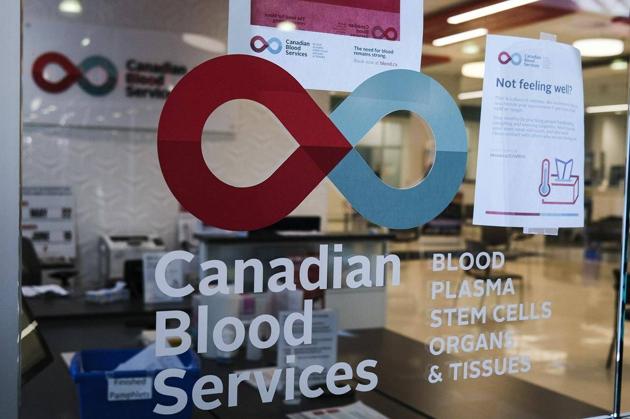 A blood donor clinic pictured at a shopping mall in Calgary, Alta., Friday, March 27, 2020. Canadian Blood Services says Health Canada has approved its request to end the ban on men who have sex with men from donating blood. THE CANADIAN PRESS/Jeff McIntosh
