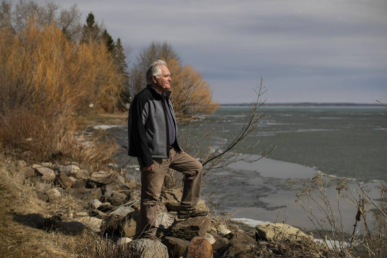 Don Davidson pictured at Pigeon Lake Alta, on Sunday May 1, 2022. 2022. Thousands of Alberta cottagers and homeowners are waiting nervously to see if a provincial regulator will allow a large feedlot to be developed near the popular and environmentally fragile recreational lake. THE CANADIAN PRESS/Jason Franson