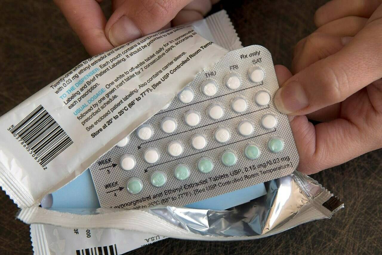 A one-month dosage of hormonal birth control pills is displayed in Sacramento, Calif., Aug. 26, 2016. NDP Leader Jagmeet Singh says the government should launch pharmacare with free access to birth control, including the morning after pill. Reproductive health has been in the spotlight since a leaked U.S. Supreme Court draft opinion revealed federal abortion rights could be rescinded in that country. THE CANADIAN PRESS/AP-Rich Pedroncelli