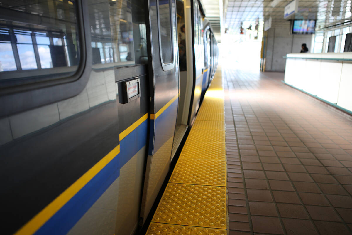 A B.C. man was denied a $5,000 damage claim May 10, for an injury he sustained from a falling portable speaker at the Columbia SkyTrain station. (Black Press Media file photo)