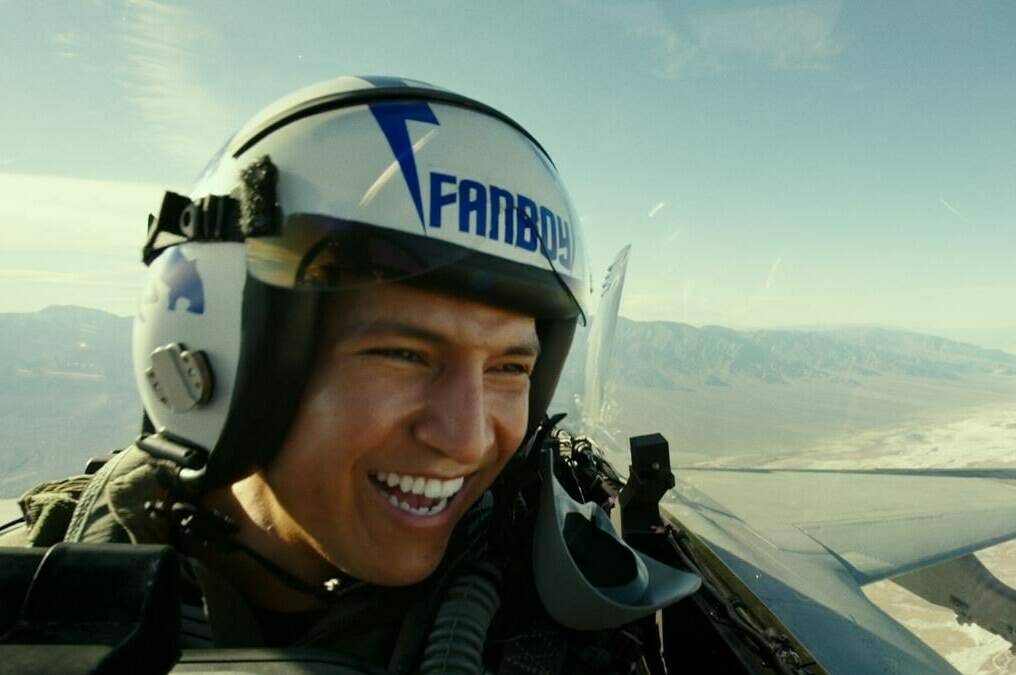 This image released by Paramount Pictures shows Danny Ramirez in “Top Gun: Maverick.” (Paramount Pictures via AP)