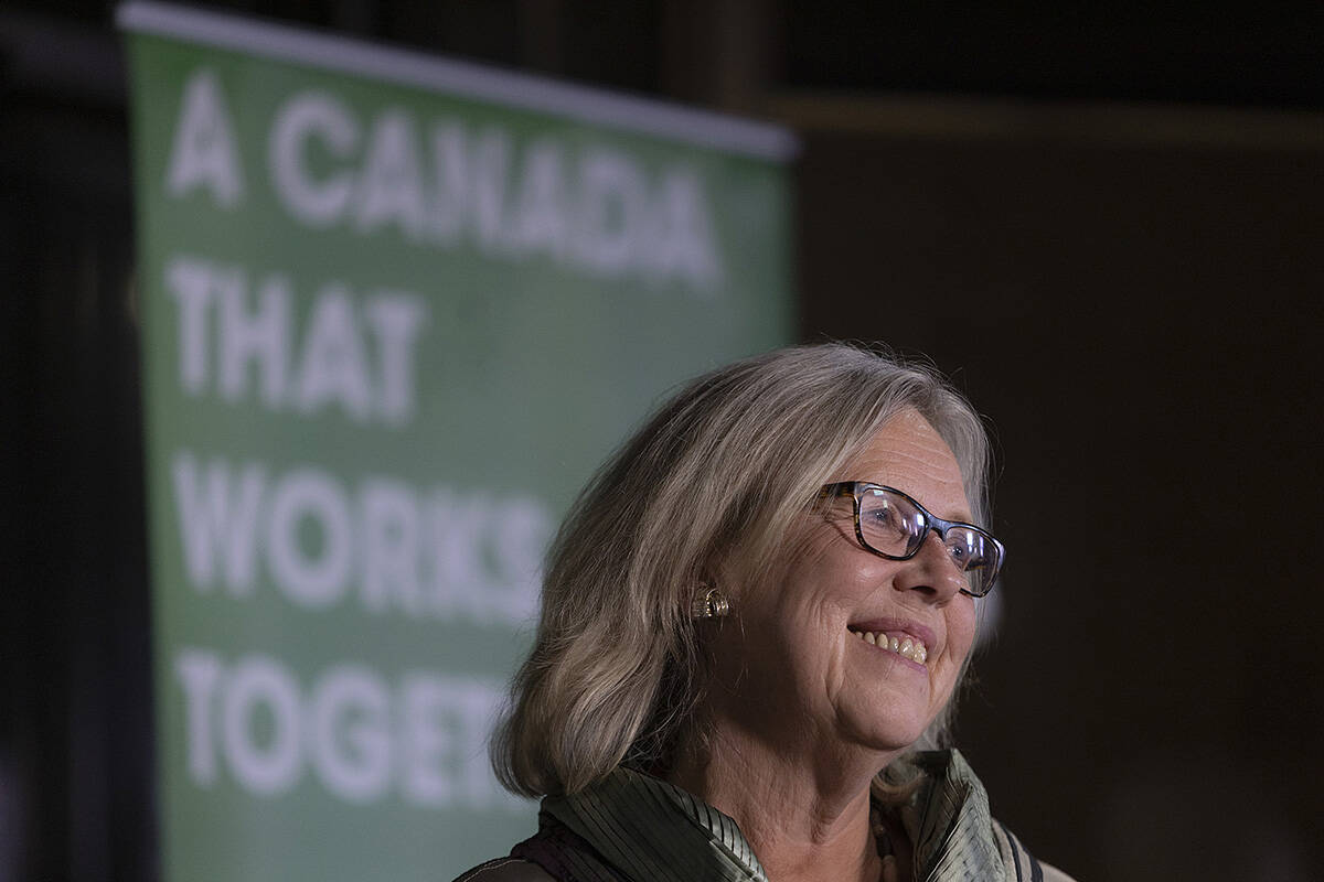 Federal Green Party MP Elizabeth May, here seen in September, says the recent run of climatic crises has shifted the discussion around climate change in Canada. (Black Press Media file photo)