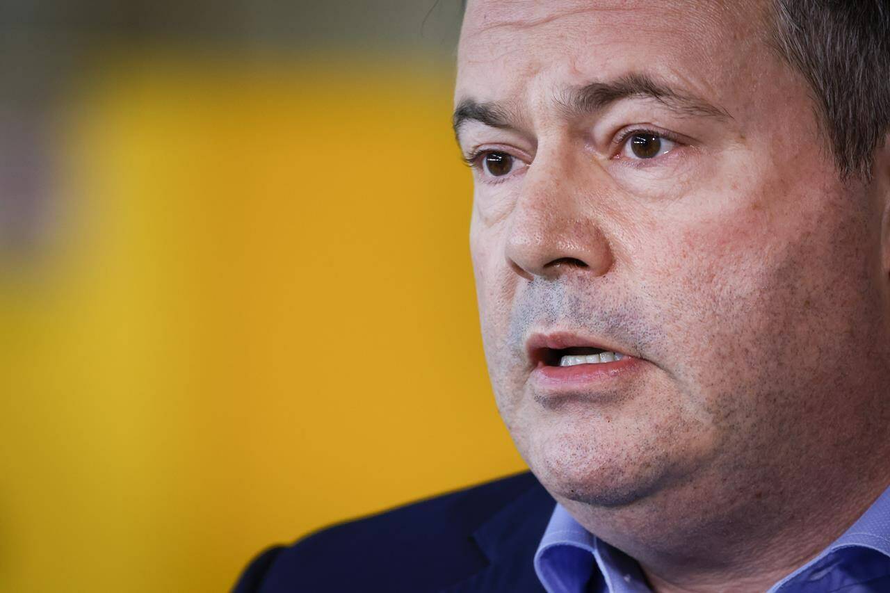 Jason Kenney speaks in Calgary on Friday, March 25, 2022. Albertans are to learn Wednesday whether the premier has enough support from his party to keep his job, but political observers say whatever the result, it won’t end the rancorous political melodrama. THE CANADIAN PRESS/Jeff McIntosh