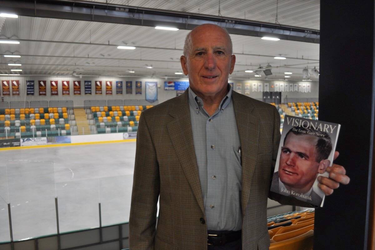 John Korobanik is seen here on May 18 at the Nelson and District Community Complex during the launch of his book Visionary: The Ernie Gare Story. Photo: Tyler Harper