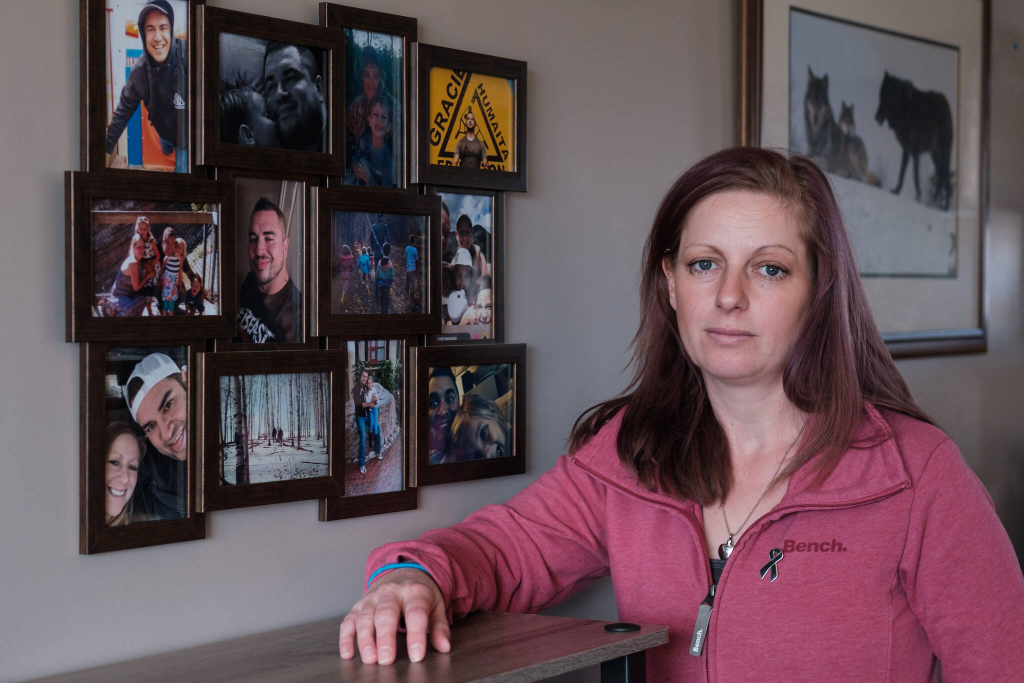 Sarah Sansom poses for a portrait at her home in Nobleford, Alta., on Friday, May 29, 2020. Sarah’s husband Jacob (Jake) Sansom and his uncle Morris Cardinal were found shot to death on a rural road in eastern Alberta in March 2020. Anthony Michael Bilodeau, 31, has been charged with two counts of second-degree murder over the deaths of Sansom and Cardinal. THE CANADIAN PRESS/David Rossiter