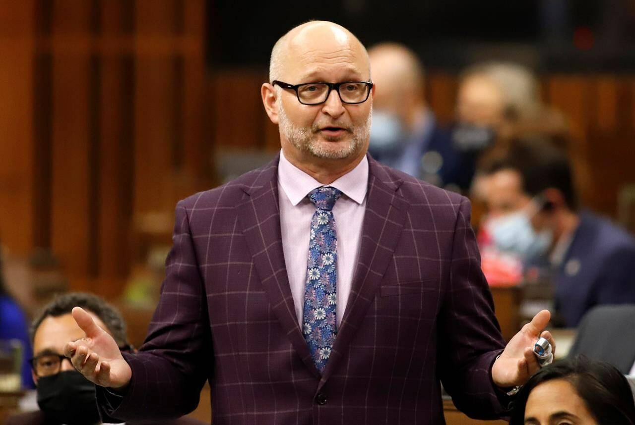 Minister of Justice and Attorney General of Canada David Lametti rises during question period in the House of Commons, on Parliament Hill, in Ottawa, on May 16, 2022. THE CANADIAN PRESS/Patrick Doyle