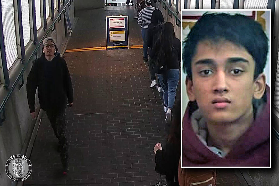 Burnaby teen Maanav Kinkar (inset), 18, has been identified as the person whose body was found in a Surrey park on the evening of May 26, 2022. (Contributed photos)
