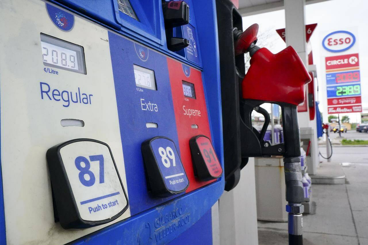 Gas prices are displayed in Carleton Place, Ont. on Tuesday, May 17, 2022. Gasoline prices continued to trend upward across much of Canada over the weekend and experts warn more increases are coming this week. CANADIAN PRESS/Sean Kilpatrick