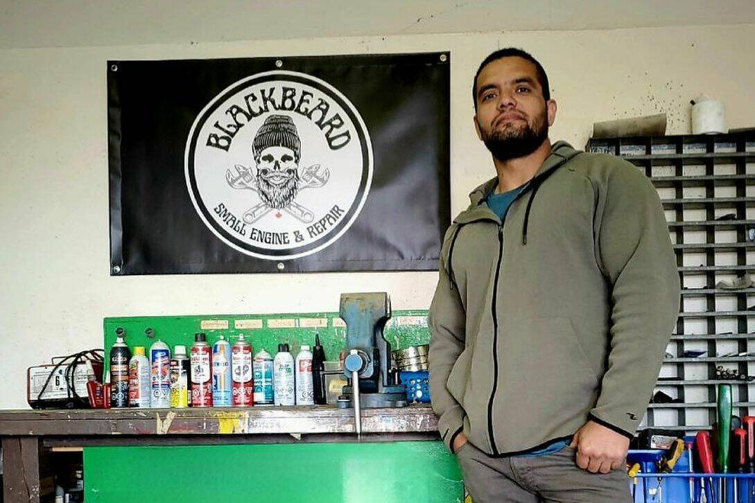 Mahdi “JJ” Taheri may be a newcomer to Canada and North BC, but he isn’t new to the small engine repair business. (photo courtesy Blackbeard’s Small Engine & Repair)