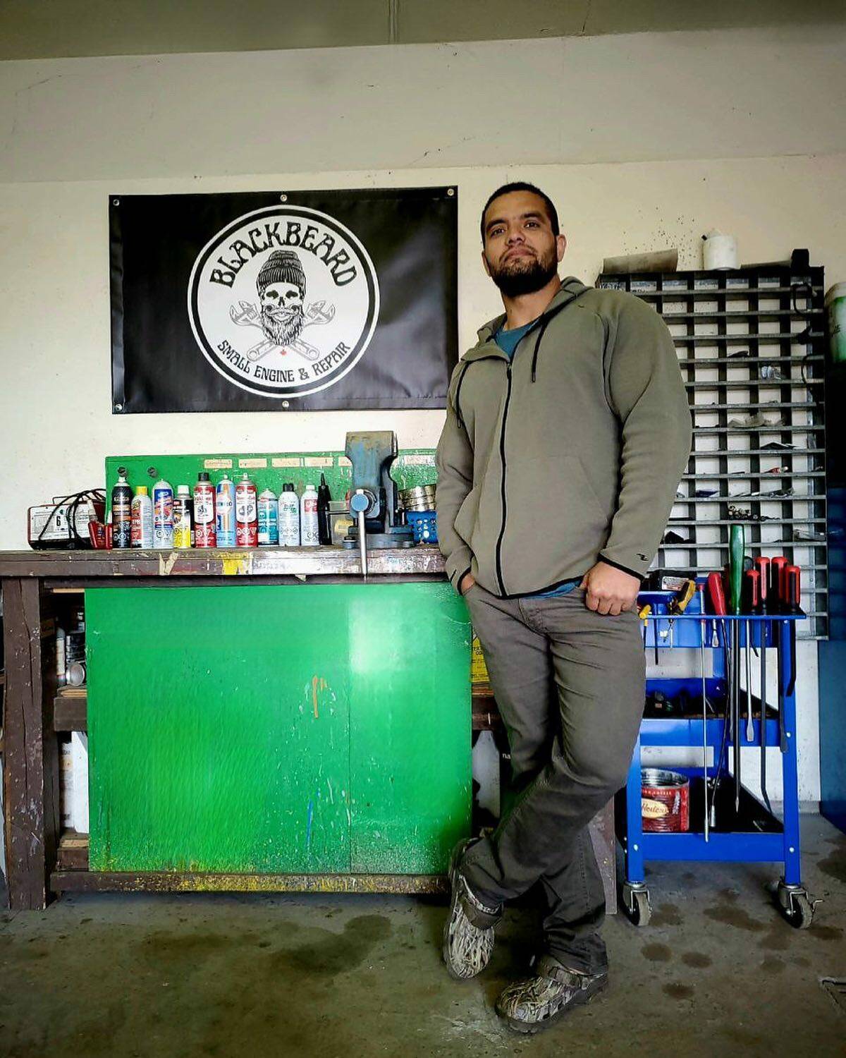 Mahdi “JJ” Taheri may be a newcomer to Canada and North BC, but he isn’t new to the small engine repair business. (photo courtesy Blackbeard’s Small Engine & Repair)