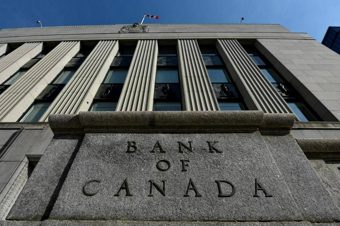 The Bank of Canada building is seen on Wellington Street in Ottawa, on Tuesday, May 31, 2022. The Bank of Canada will outline what it sees as the key vulnerabilities and risks to Canada’s financial system later this morning. THE CANADIAN PRESS/Justin Tang