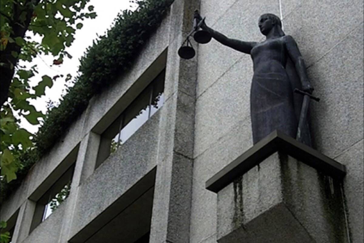Statue of Lady Justice at B.C. Supreme Court in New Westminster
