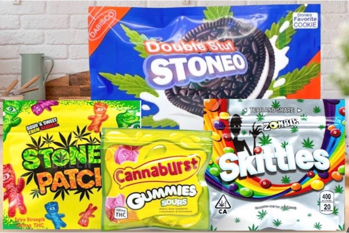 Sample of illegal edibles packaging. (Photo provided by Indiva to Black Press Media)