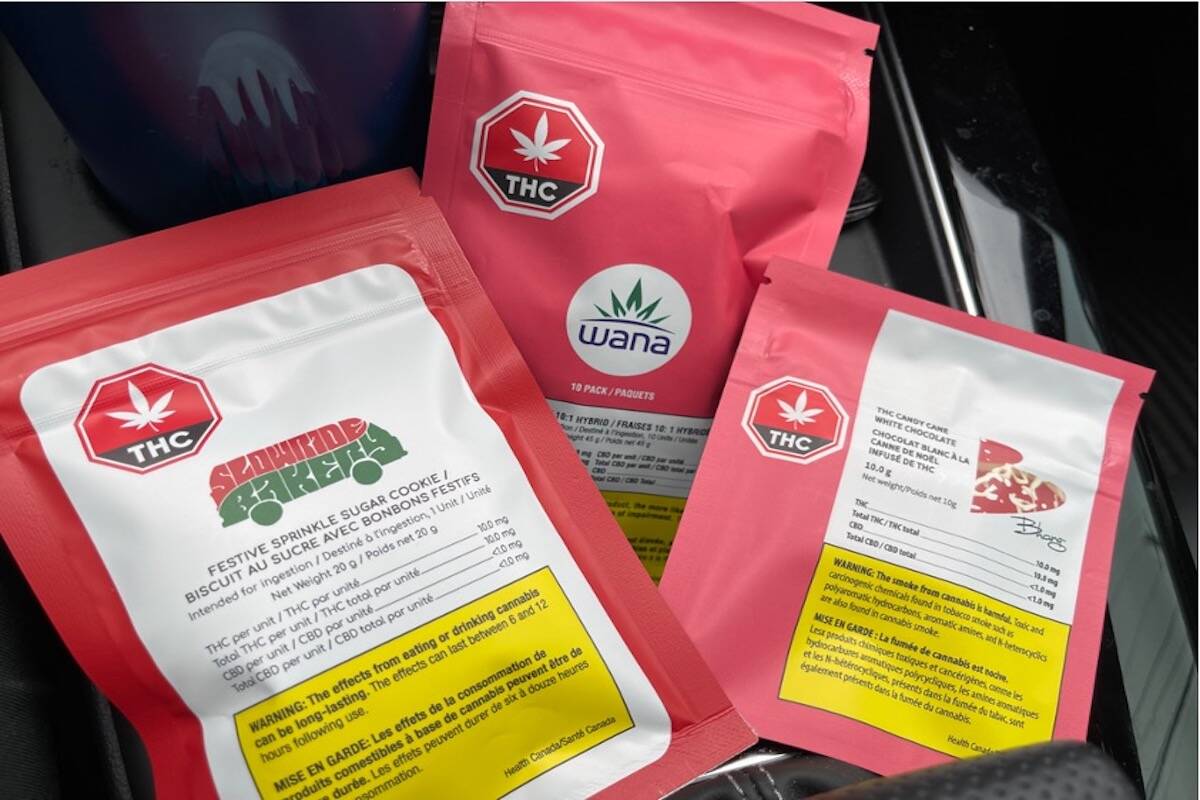 Sample of legal edibles packaging. (Photo provided by Indiva to Black Press Media)