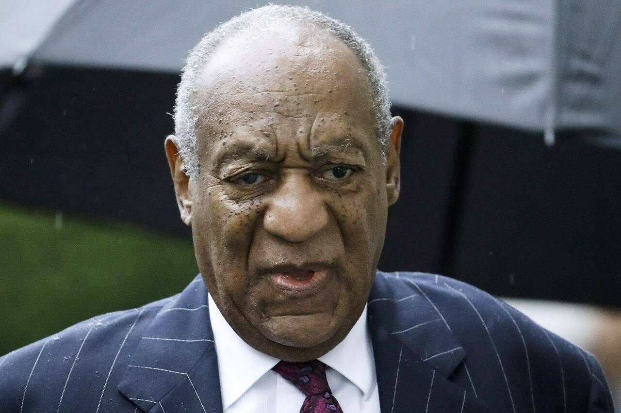 FILE - Bill Cosby arrives for a sentencing hearing following his sexual assault conviction at the Montgomery County Courthouse in Norristown Pa., on Sept. 25, 2018. Eleven months after he was freed from prison, 85-year-old Cosby will again be the defendant in a sexual assault proceeding, this time a civil case in California. Judy Huth, who is now 64, alleges that in 1975 when she was 16, Cosby sexually assaulted her at the Playboy Mansion. (AP Photo/Matt Rourke, File)