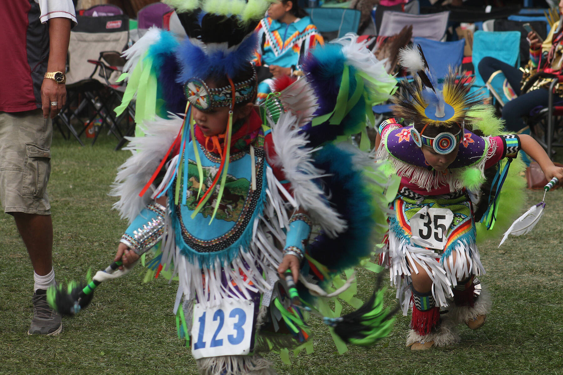 Young dancers give it their all during the Similkameen Powwow of Champions. June is National Indigenous History Month and June 21 is designated as National Indigenous Peoples Day in Canada. (Black Press file photo)