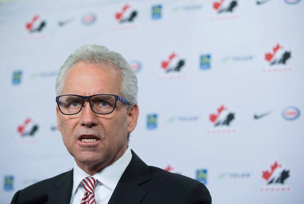 Hockey Canada president and CEO Tom Renney speaks at a news conference in Vancouver, B.C., Thursday, Dec. 1, 2016. Hockey Canada executives were under fire Monday as parliamentarians grilled the national sport organization over its handling of an alleged sexual assault four years ago that resulted in a settled lawsuit last month. THE CANADIAN PRESS/Darryl Dyck