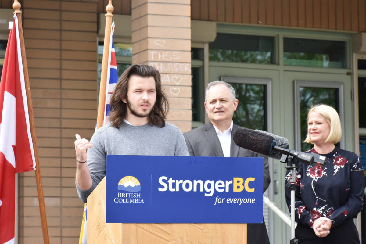 Matthew Reed, a Thomas Haney secondary grad, who now attends Simon Fraser University, explained how long it takes to get to and from school. (Colleen Flanagan/The News)