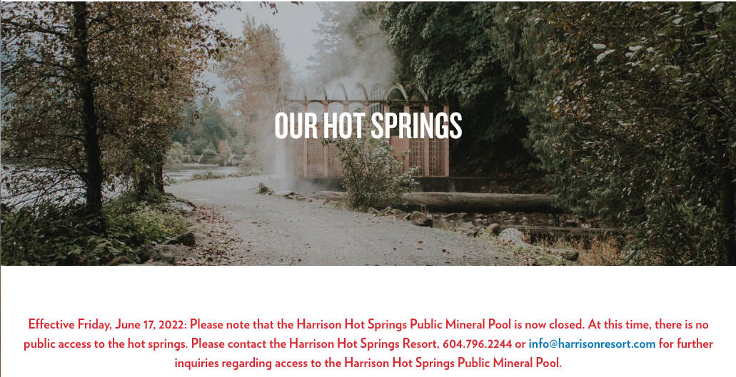 A screenshot of Tourism Harrison’s most recent announcement concerning the Public Mineral Pool. (Screenshot/Tourism Harrison)