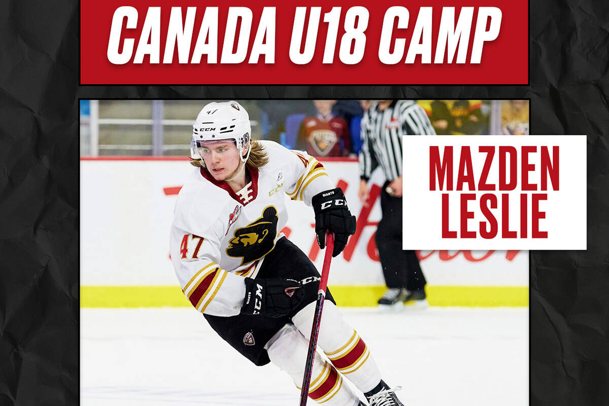 A 2003-born forward/captain Zack Ostapchuk has been invited to attend Canada’s National Junior Team Summer Camp which runs from July 23 to 27. (Special to Langley Advance Times)