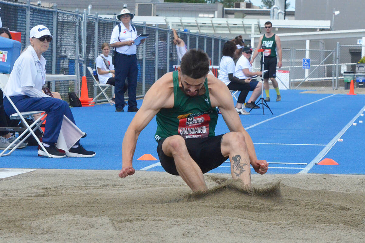 Long jump competitions were underway Thursday morning at the Bell Canadian Track and Field Championships in Langley. (Matthew Claxton/Langley Advance Times)