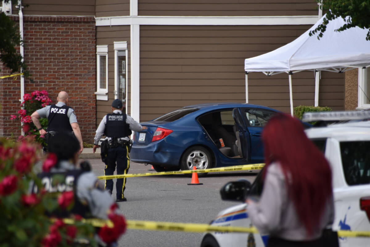 The Integrated Homicide Investigation Team is investigating a fatal shooting at a Surrey hotel Monday (July 4) after Surrey RCMP were called for reports of shots fired. (Photo: Curtis Kreklau)