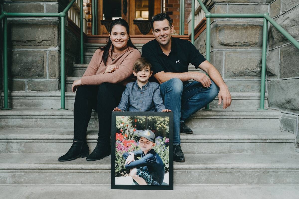 Clockwise from top left, parents Sharon and Glenn Bulger, with son Zach holding a photo of his late brother Cameron. (Submitted photo)