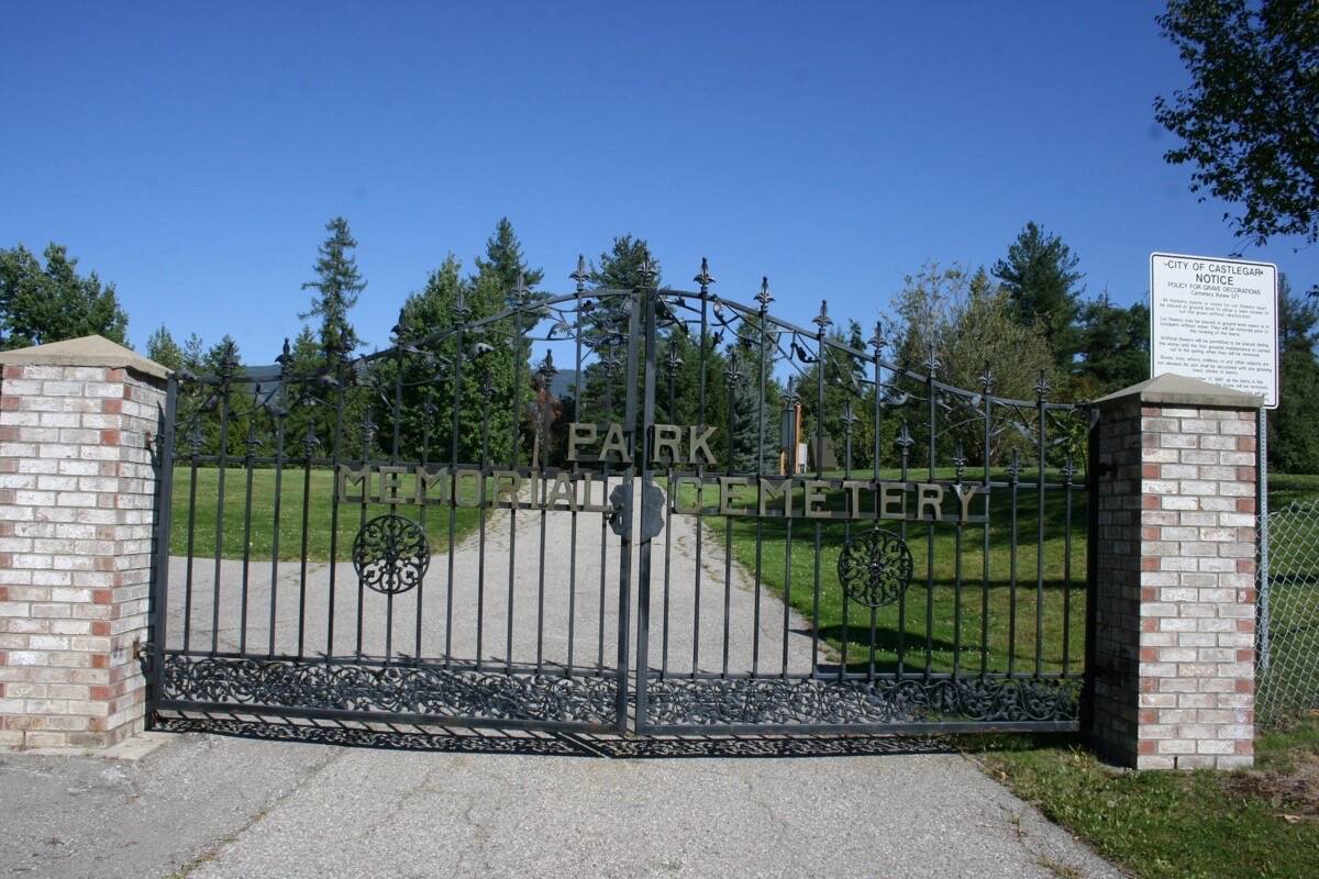 Castlegar’s Park Memorial Cemetery. File photo