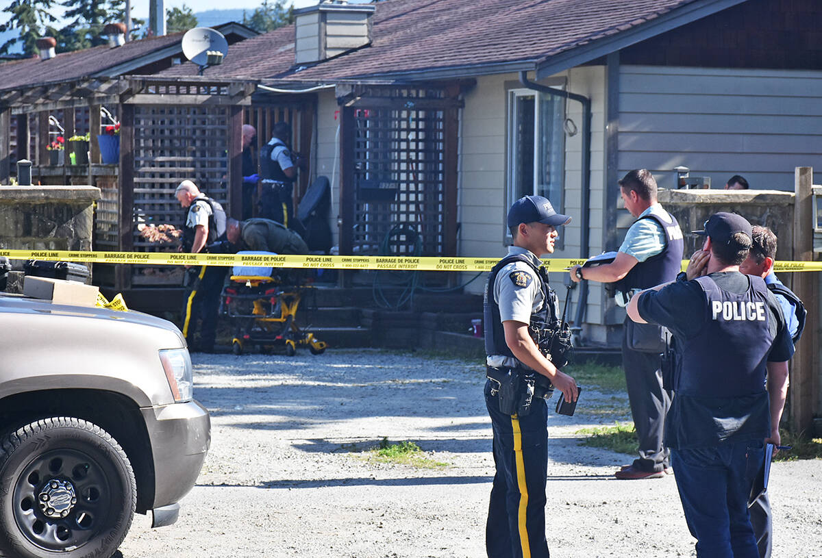 The scene of Friday’s murder in Maple Ridge. (Neil Corbett/The News)